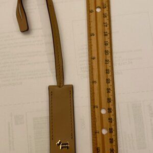 Radley London Leather Handbag Hang Tag Tan Color w/Gold Tone Metal Scottie NEW